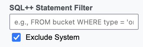 SQL++ contains filter and exclude system toggle