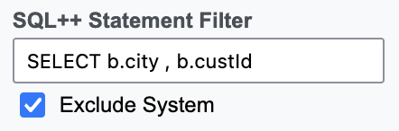 Example with SQL++ text in filter input